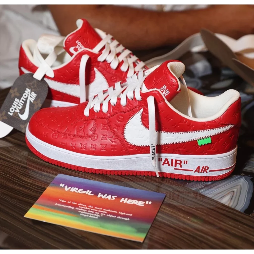 $20,000 Louis Vuitton Nike Air Force 1 Red By Virgil Abloh FIRST